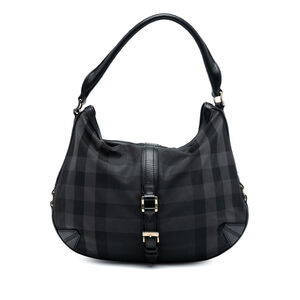 Pre-Loved Burberry Grafton Check Nylon Hobo Bag